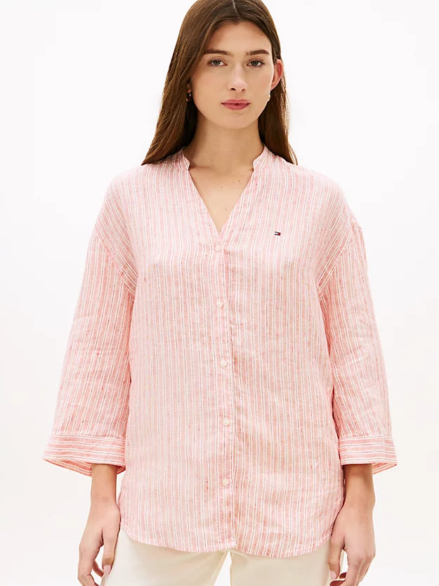 Relaxed Fit Pure Linen Half Sleeve Shirt