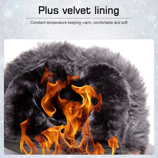 Bottes de ski en peluche à fermeture éclair latérale pour femme