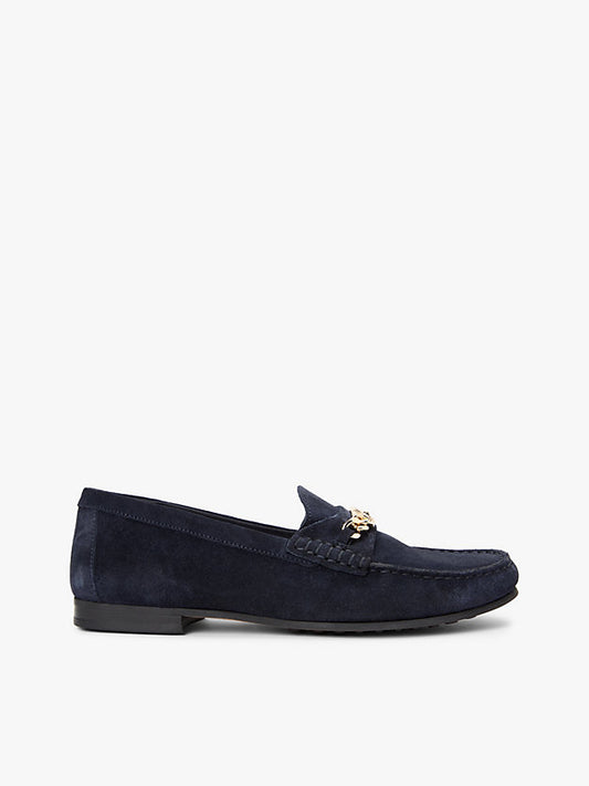 Suede Chain Penny Loafers