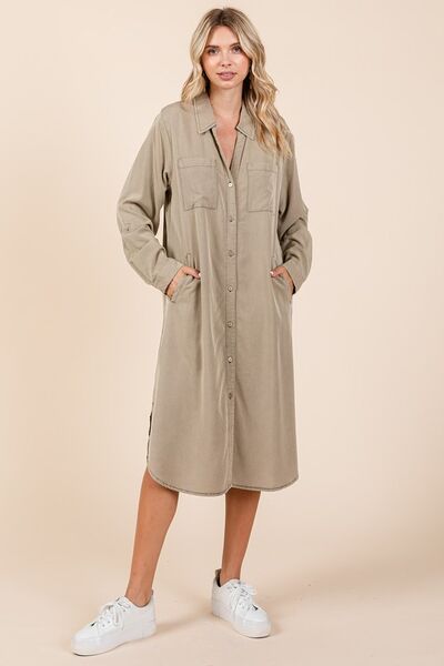 Robe chemise manches longues boutonnée Mittoshop
