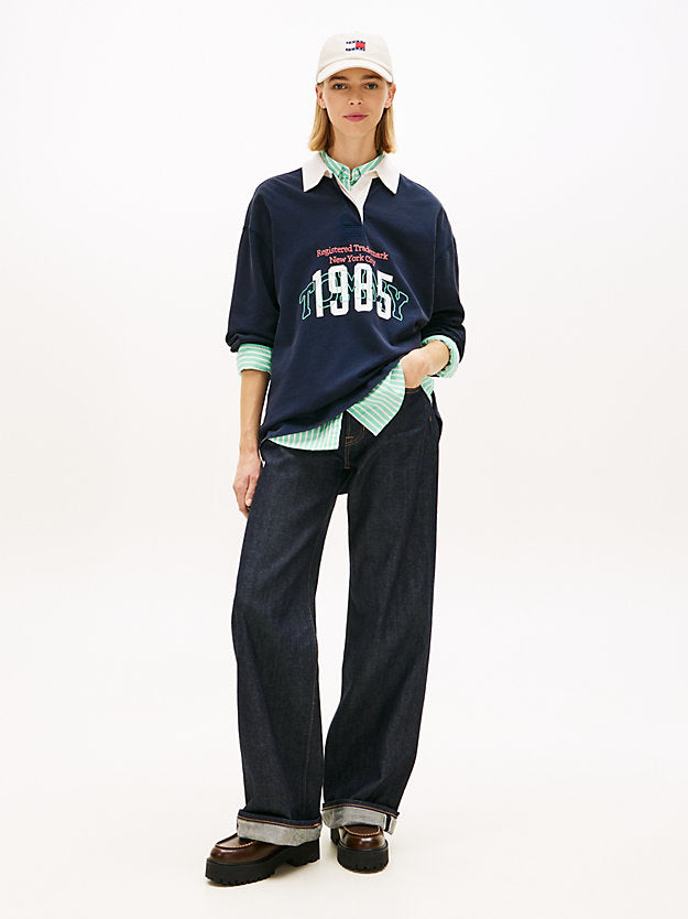 Logo Embroidery Jersey Oversized Rugby Shirt