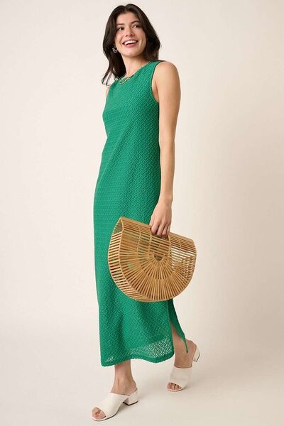 Robe sans manches à col rond et fente latérale Mittoshop