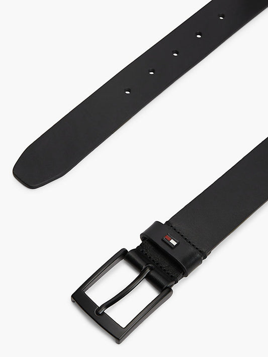 Enamel Flag Square Buckle Leather Belt