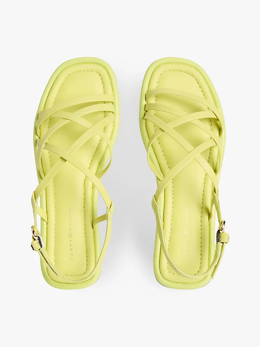 Leather Crossover Strap Flat Sandals