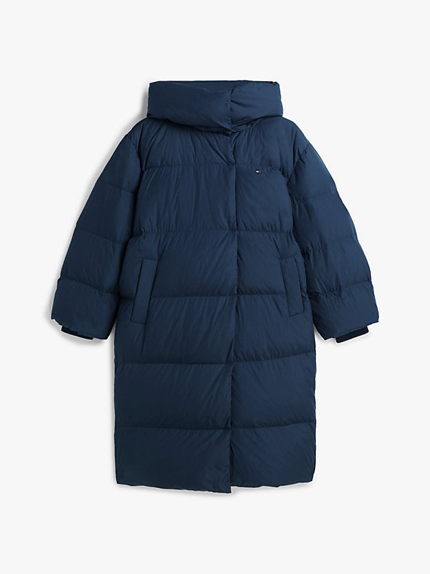 Water Repellent Down Longline Wrap Coat