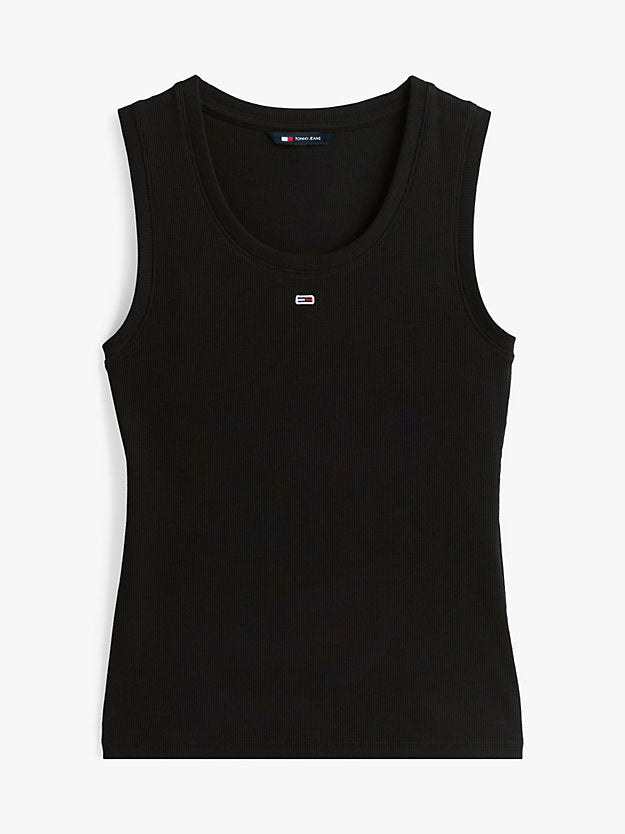 Ribbed Scoop Neck Slim Tank Top