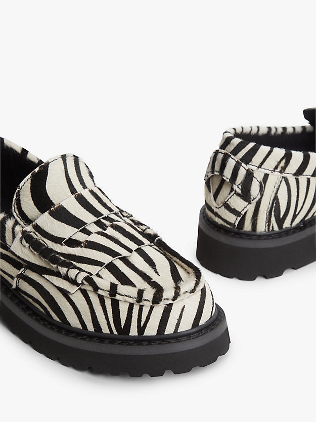 Archive Zebra Print Cleat Penny Loafers