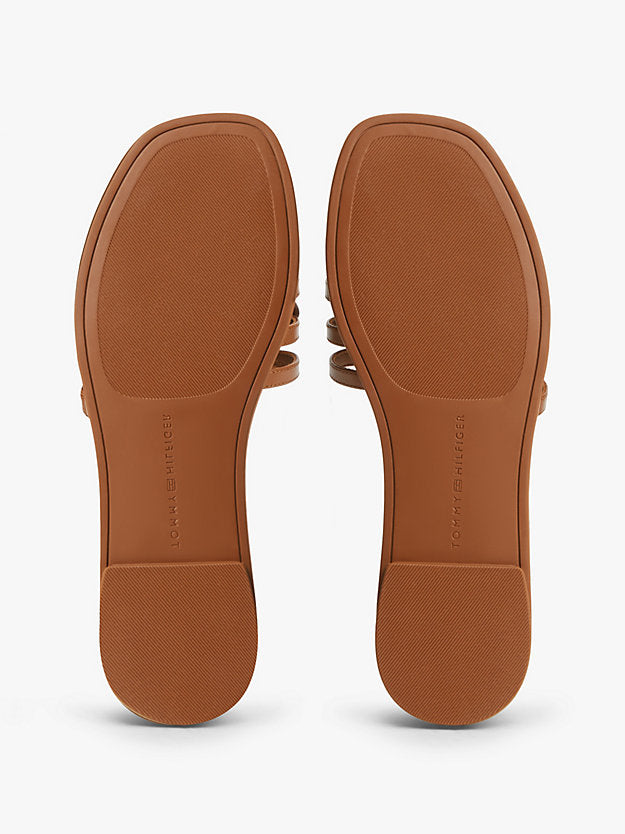 Logo Strap Leather Mules