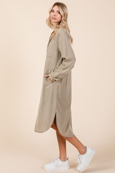 Robe chemise manches longues boutonnée Mittoshop