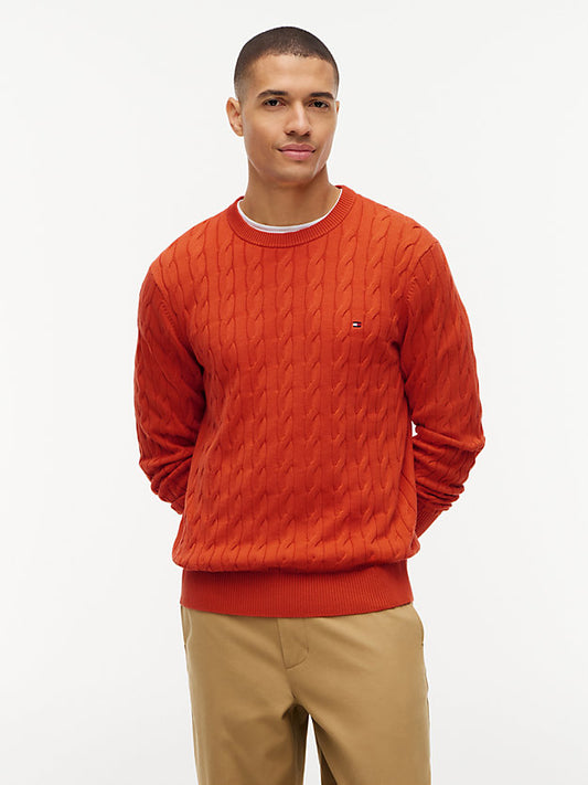 Flag Embroidery Cable Knit Jumper