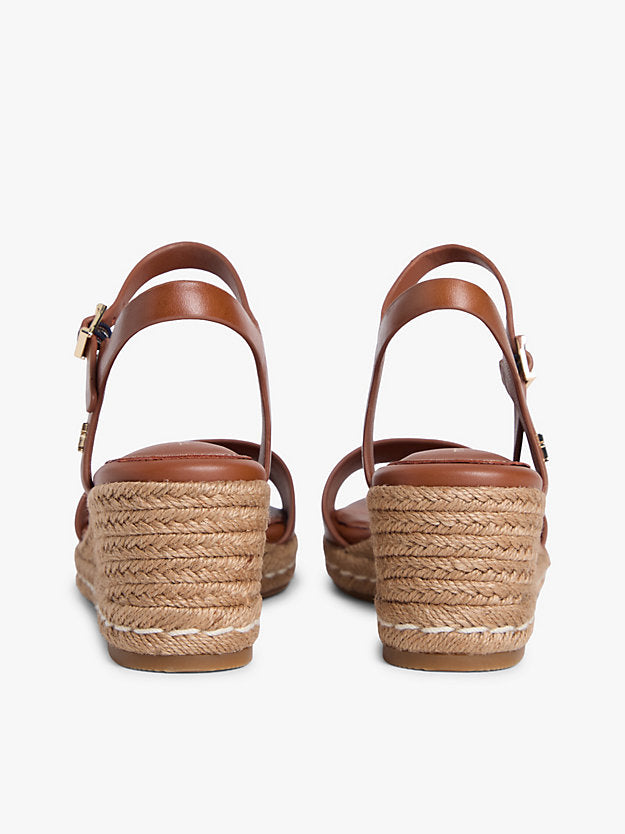 Monogram Leather Wedge Espadrilles