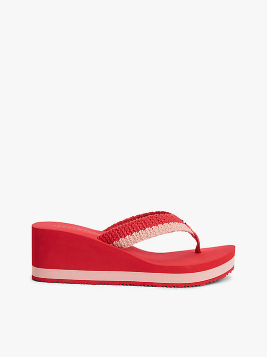Wedge Heel Woven Flip-Flops