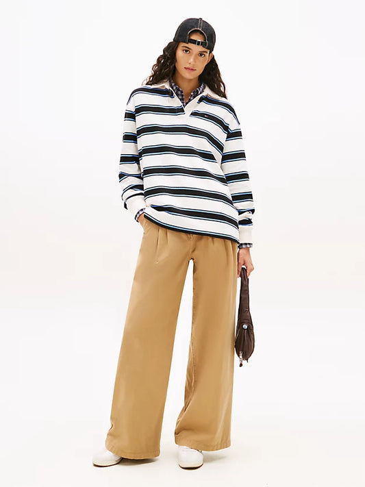 Stripe Relaxed Terry Rugby Shirt