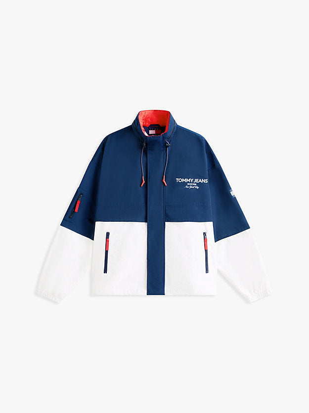 Water Repellent Colour-Blocked Oversized Windbreaker
