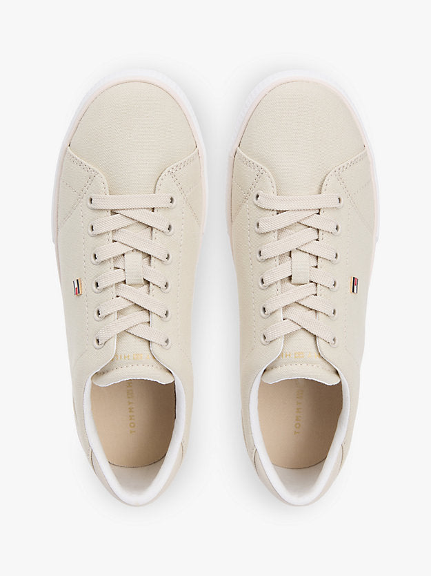 Low Profile Canvas Lace-Up Trainers
