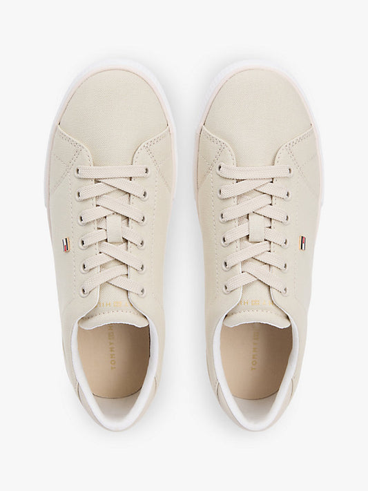 Low Profile Canvas Lace-Up Trainers