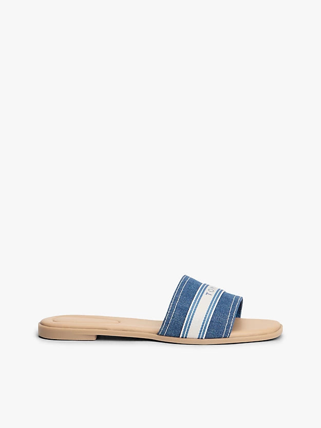 Canvas Denim Webbing Strap Mules