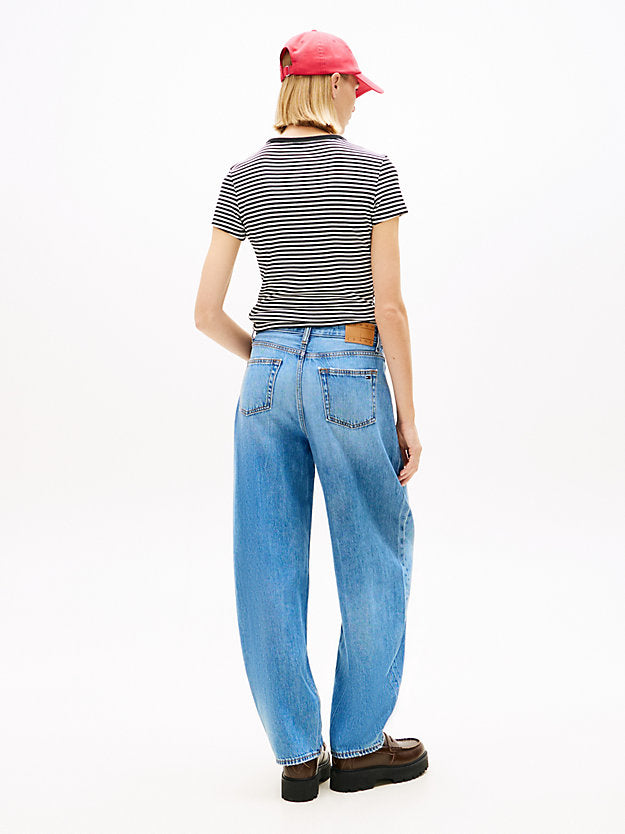 Whiskered Balloon Tapered Leg Jeans