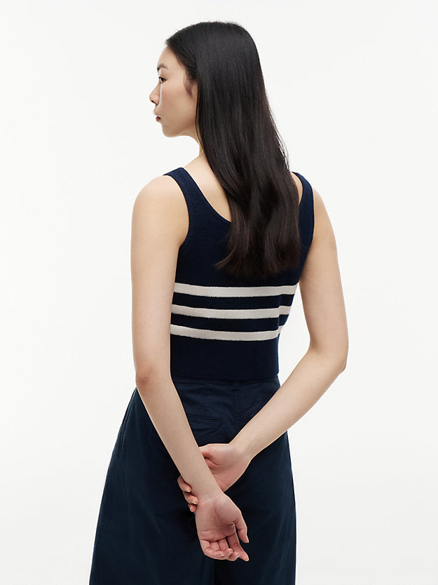 Badge Stripe Knit Tank Top