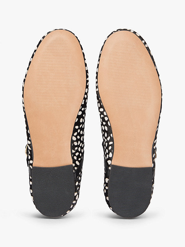 Snow Leopard Print Buckle Ballerinas