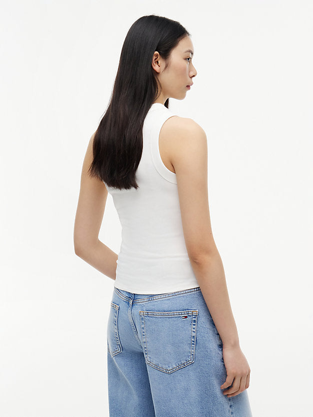 Logo Ribbed Slim Tank Top