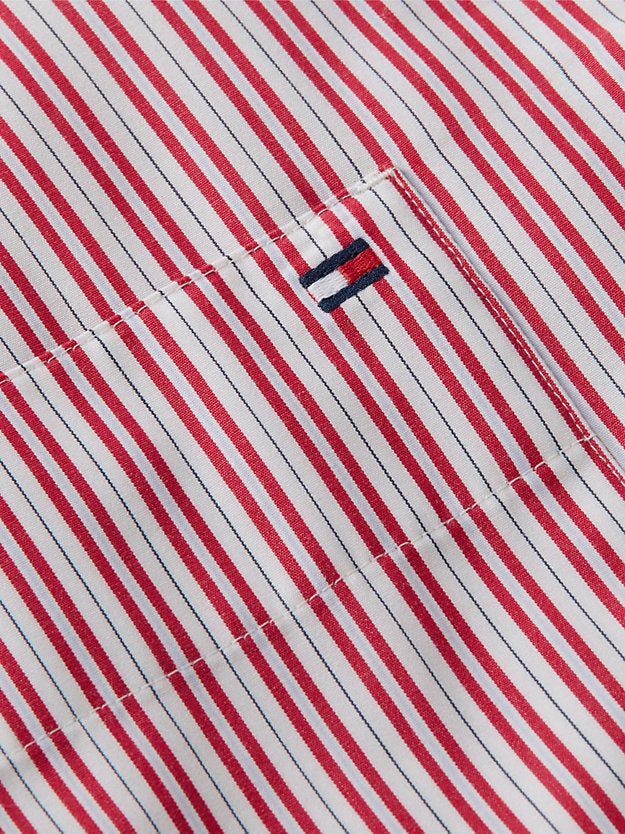Oversized Fit Flag Embroidery Poplin Shirt