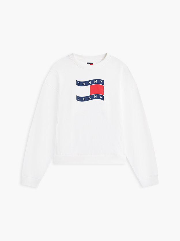 Wavy Flag Sueded Terry Boxy Sweatshirt