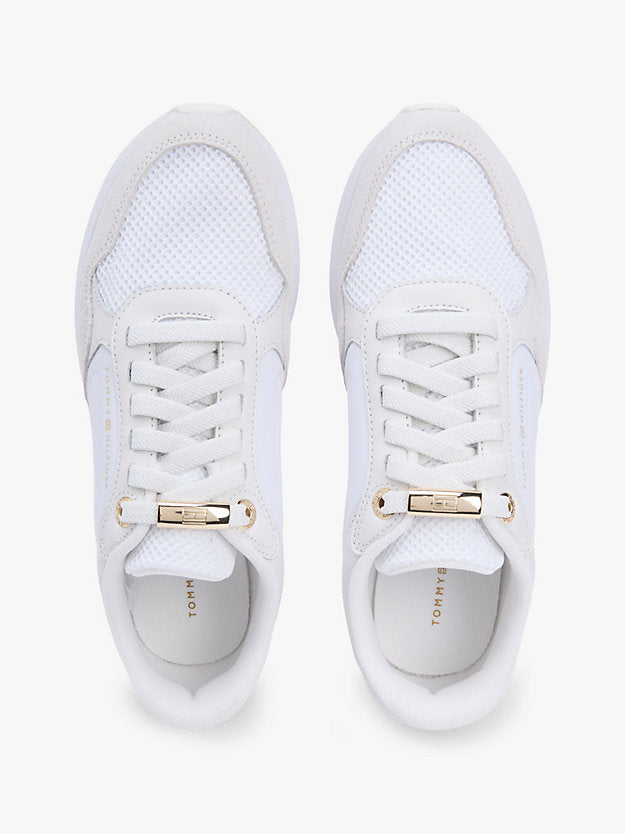Suede Mixed Texture Mesh Serrated Trainers