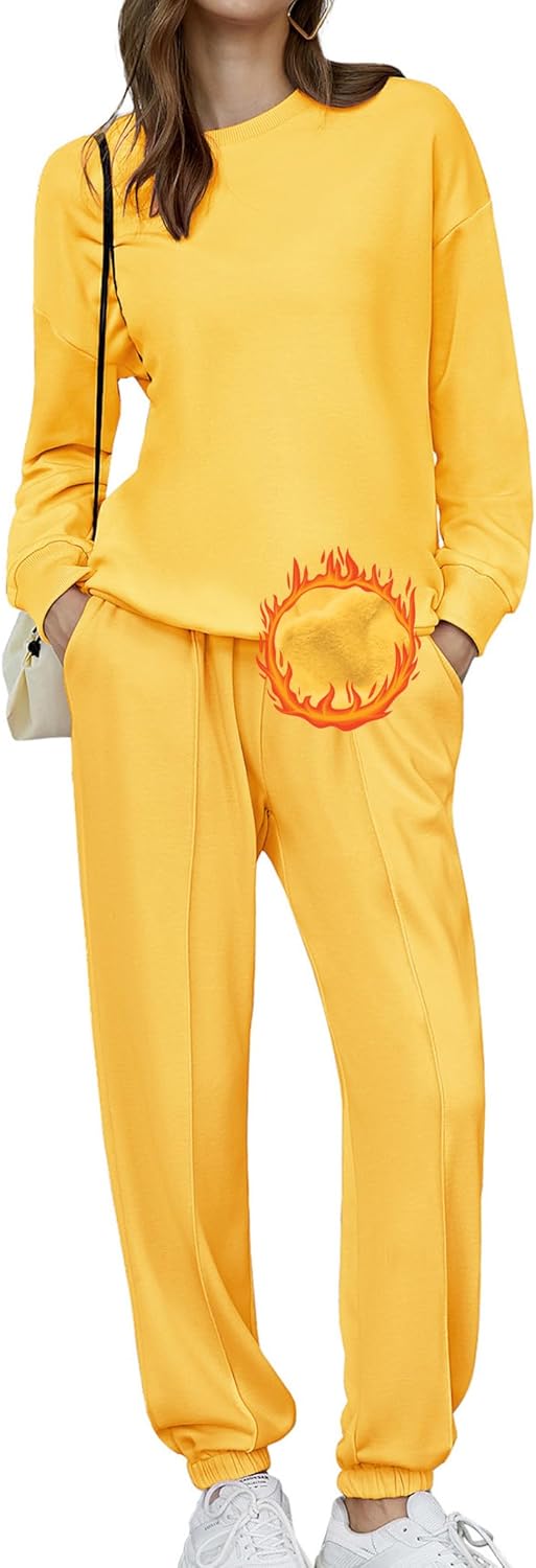 🎄Weihnachts-SALE🔥Damen-Zweiteiler Oversized-Fleece-Sweatsuit-Outfit Winter-Sherpa-gefüttertes Sweatshirt und Jogginghosen-Set