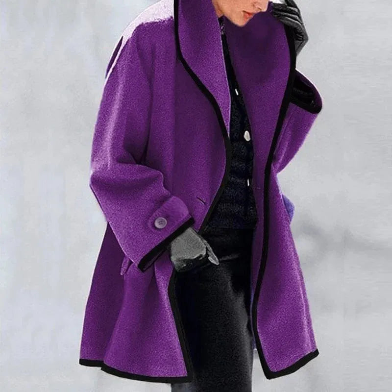 Manteau surdimensionné à capuche boutonné décontracté pour femme