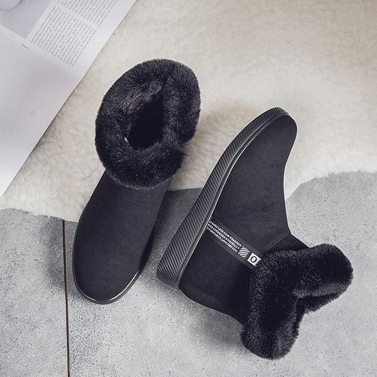 Damen Plüsch-Skistiefel mit seitlichem Reißverschluss