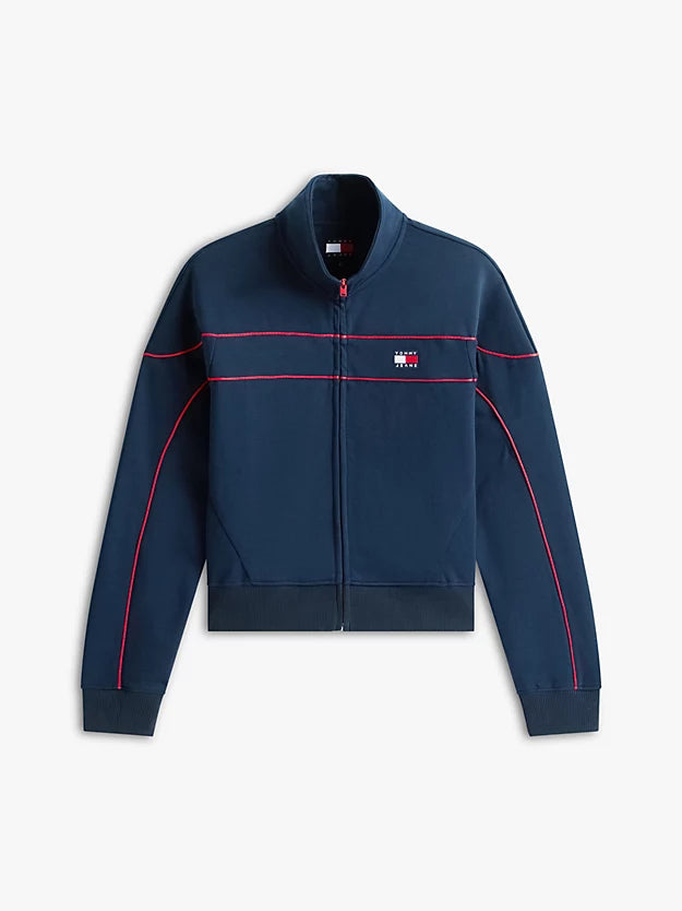 Badge Piping Zip-Thru Sweatshirt