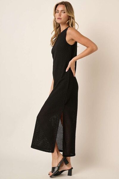 Robe sans manches à encolure ronde et fente latérale Mittoshop