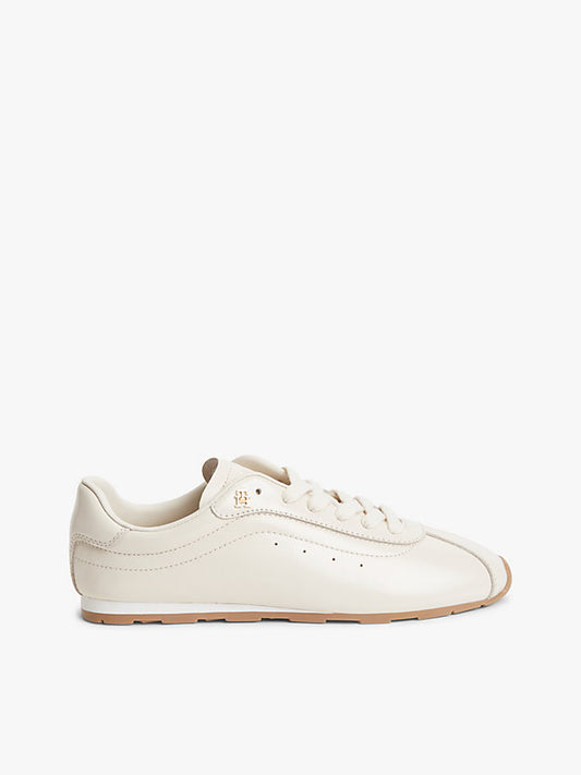 Monogram Plaque Leather Trainers