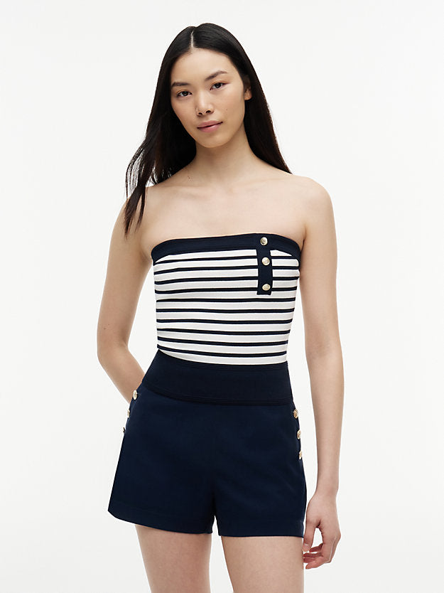 Gold-Tone Button Knit Extra Slim Bandeau