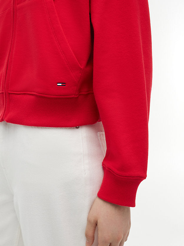 Boxy Sueded Terry Zip-Thru Hoody
