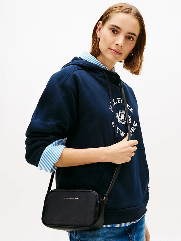 Metallic Logo Crossbody Camera Bag