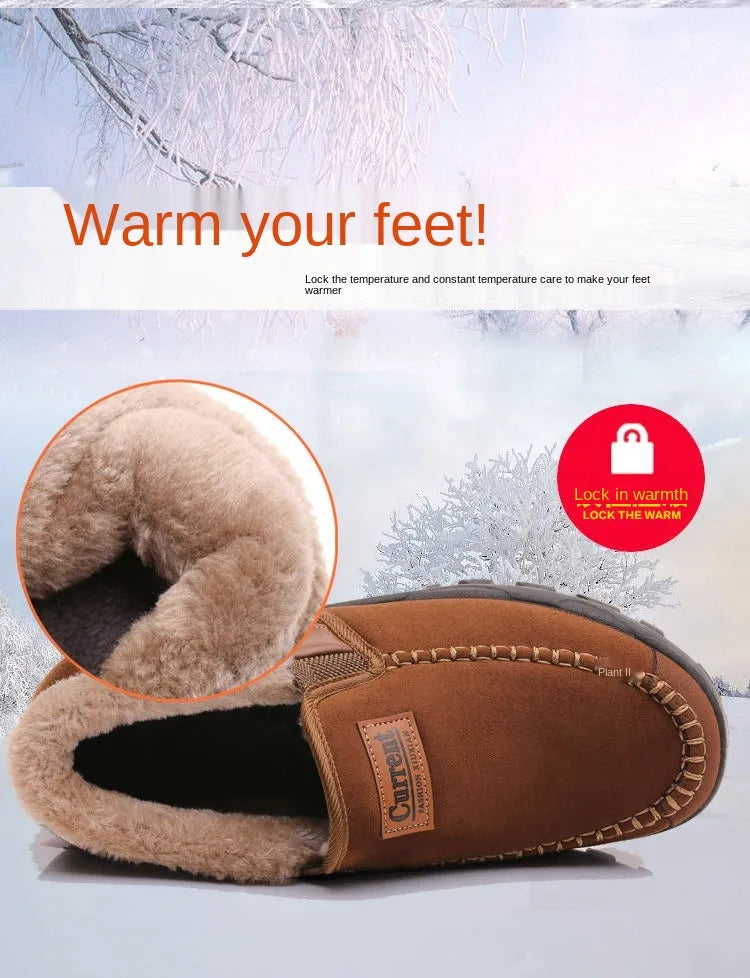 Bequeme wasserdichte warme Leder-Schneestiefel