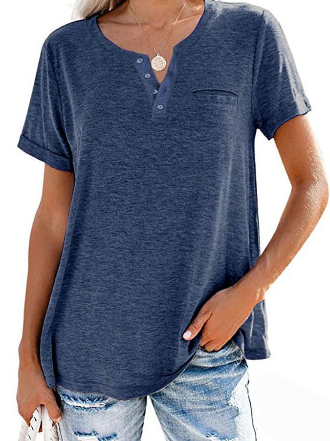T-shirt uni à poche et manches courtes (3 pour la livraison gratuite)