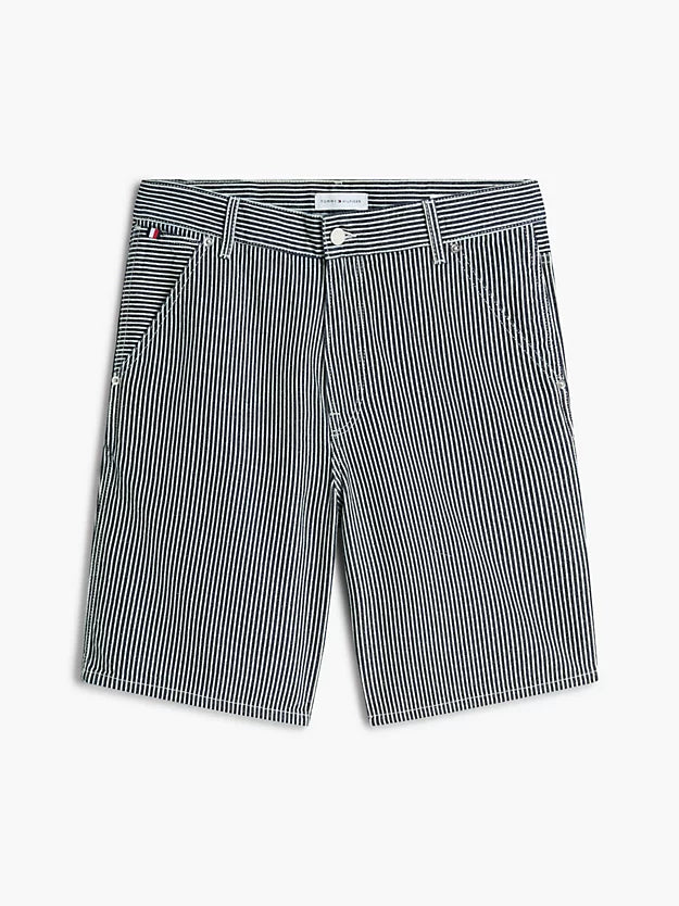 Stripe Relaxed Denim Shorts