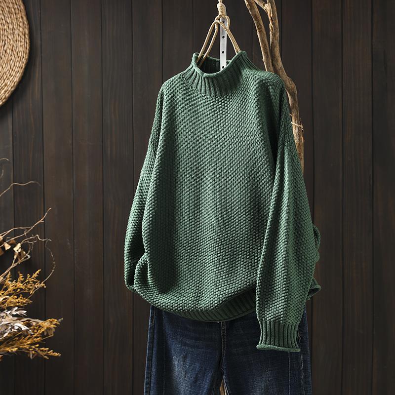 Rollkragenpullover mit dreidimensionalem Rautenstrickmuster