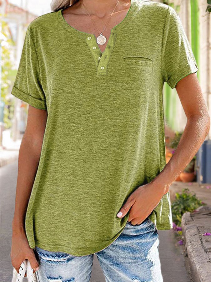 T-shirt uni à poche et manches courtes (3 pour la livraison gratuite)