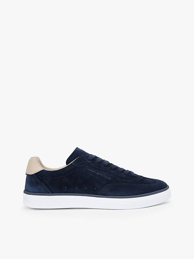 Luxe Embossed Logo Suede Trainers