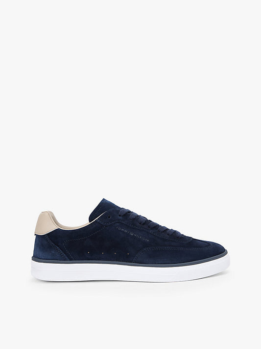 Luxe Embossed Logo Suede Trainers