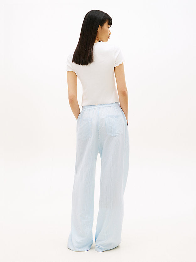Loose Linen Blend Drawstring Trousers