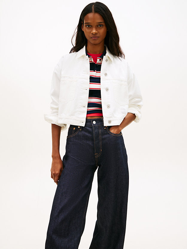 Back Logo Oversized Denim Trucker Jacket
