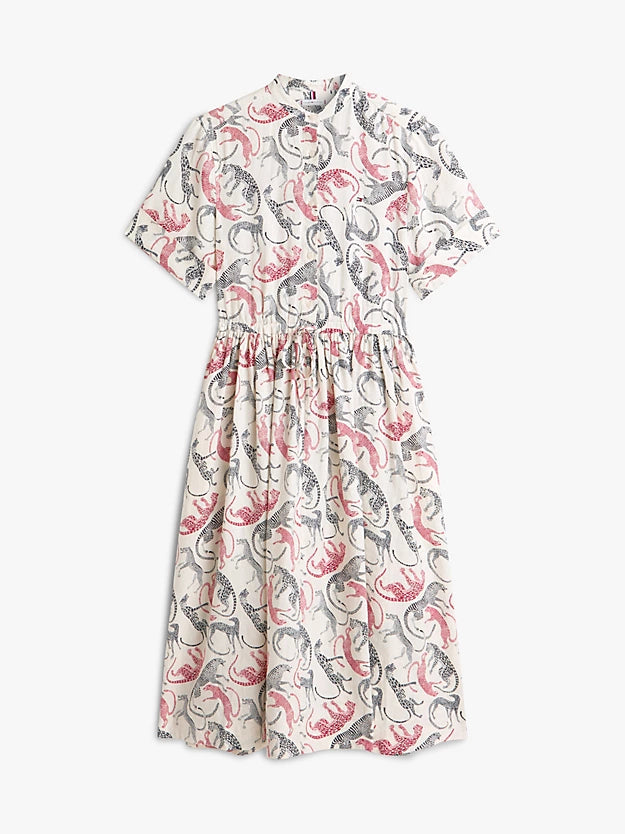 Pure Linen Midi Shirt Dress
