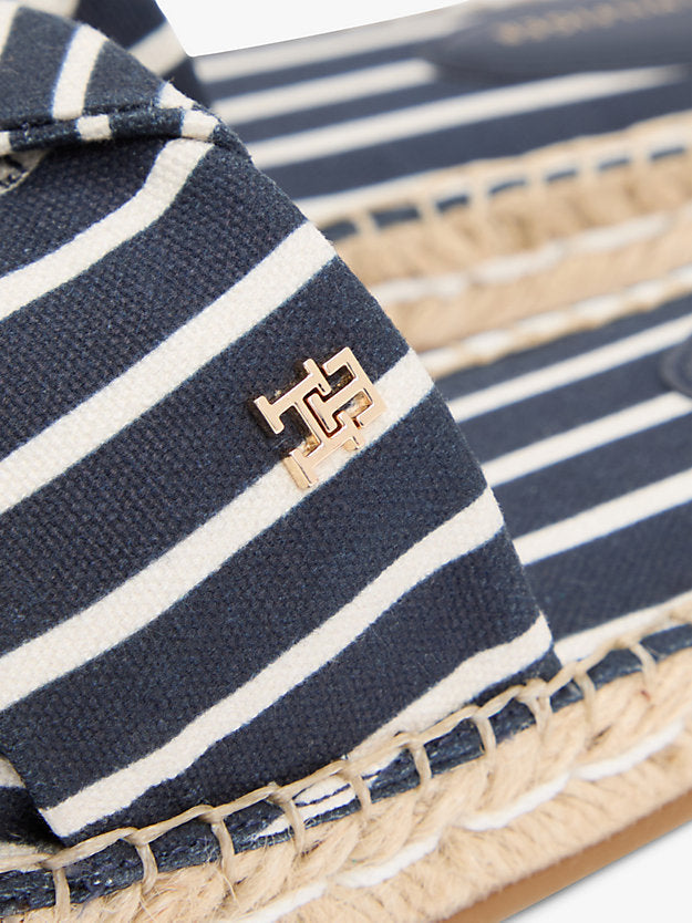 Canvas Monogram Stripe Espadrille Mules