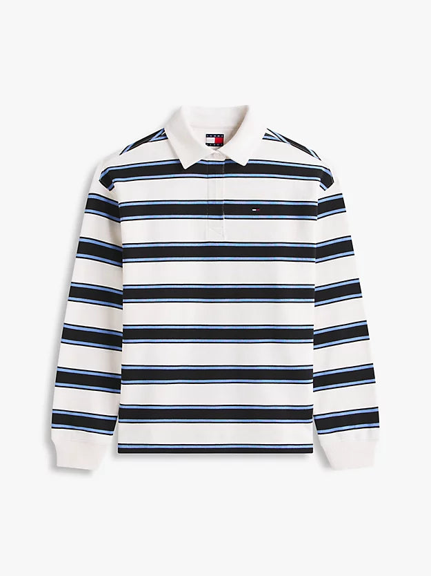 Stripe Relaxed Terry Rugby Shirt