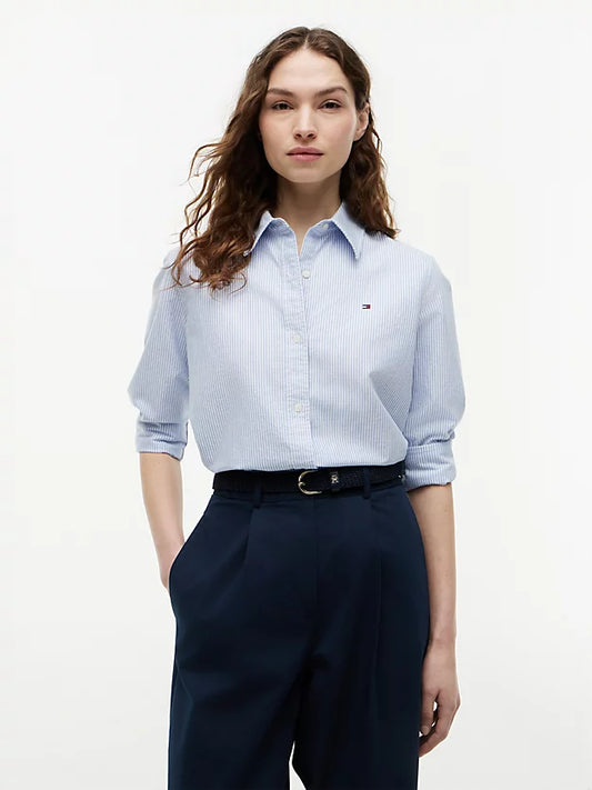 Relaxed Fit Flag Embroidery Oxford Shirt
